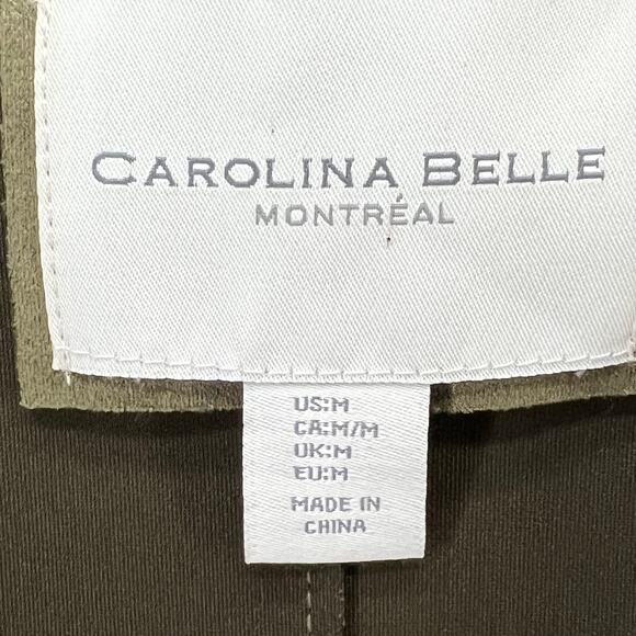 Carolina Belle Long Blazer Womens M Olive Green Snap Jacket Minimalist Corpcore - Picture 12 of 15